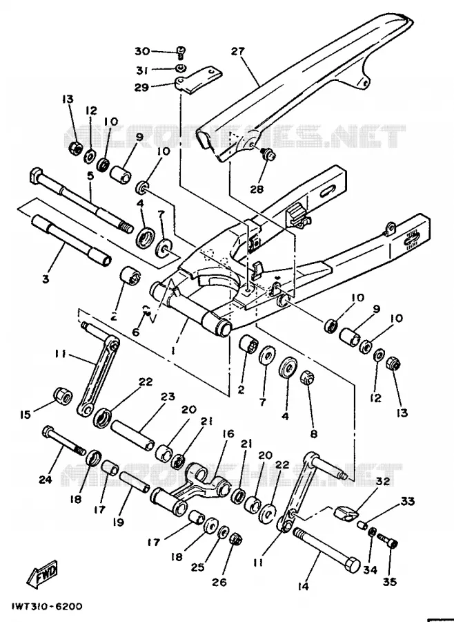 BRAS ARRIERE Yamaha MOTO 350 1988 RDLC  RD350LCF