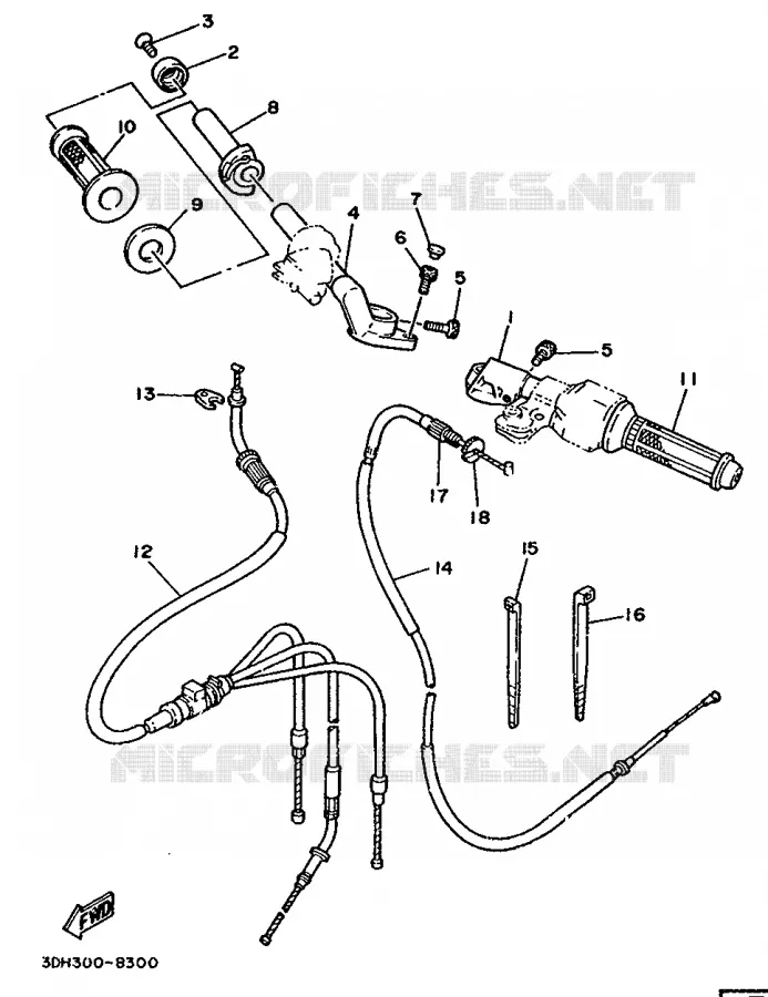 GUIDON ET CABLES Yamaha MOTO 350 1988 RDLC  RD350LCF