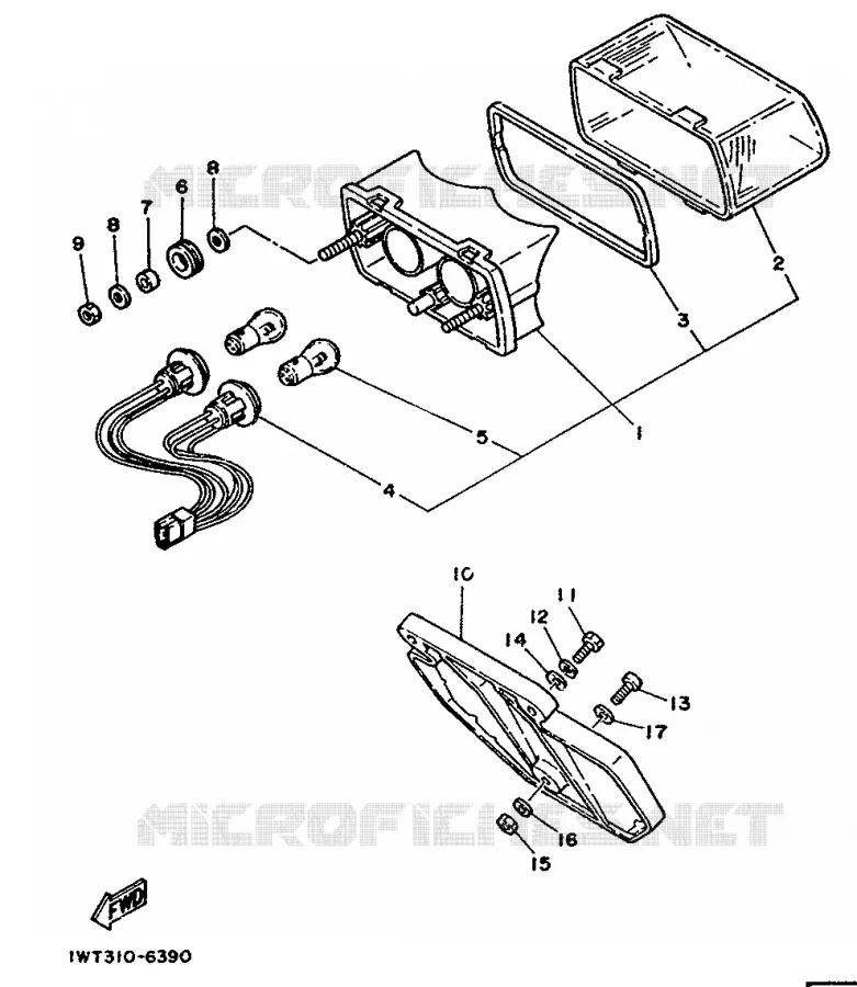 FEU ARRIERE Yamaha MOTO 350 1988 RDLC  RD350LCF