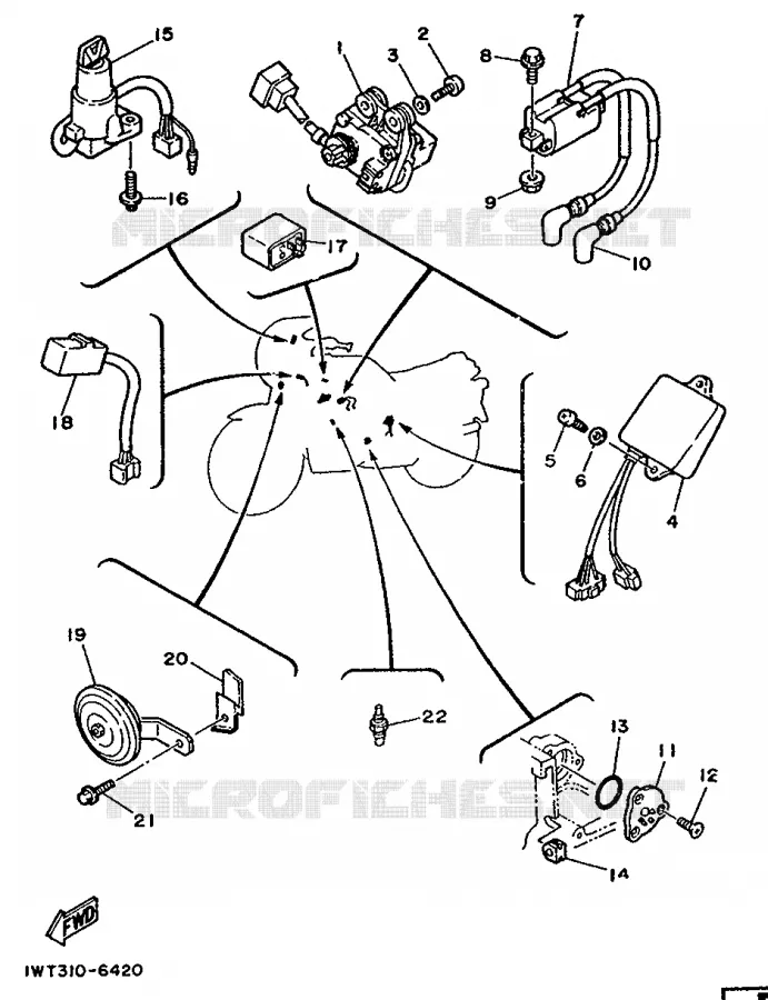 PARTIE ELECTRIQUE 2 Yamaha MOTO 350 1988 RDLC  RD350LCF