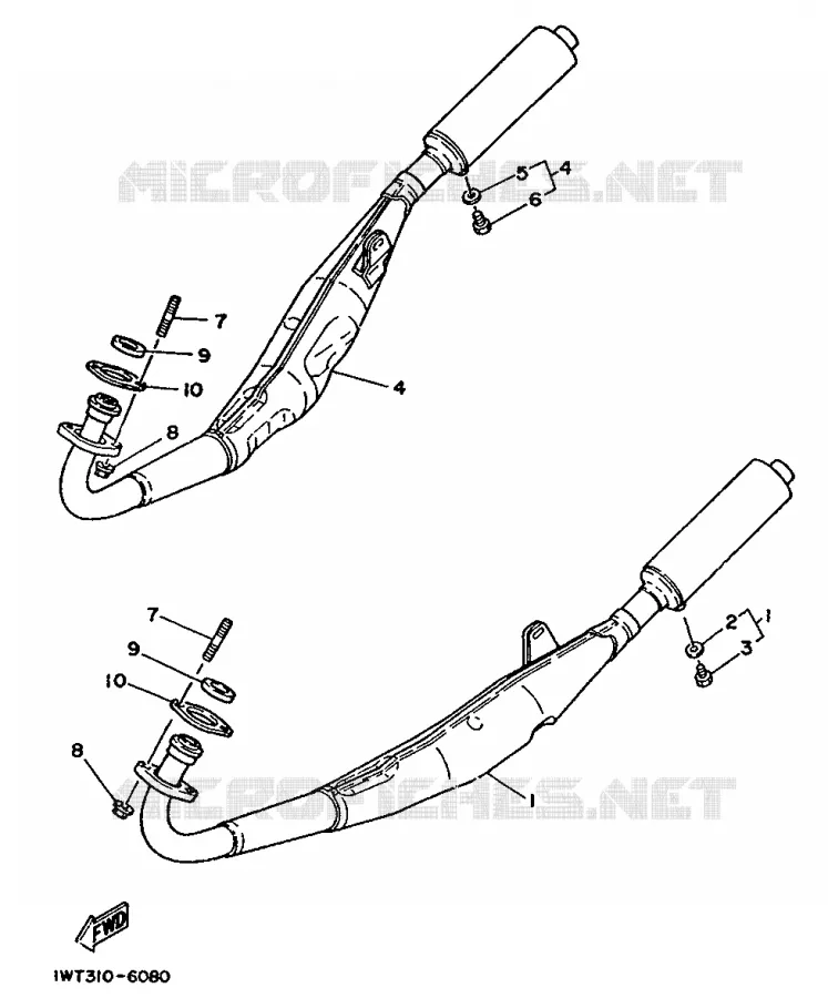 ECHAPPEMENT Yamaha MOTO 350 1988 RDLC  RD350LCF