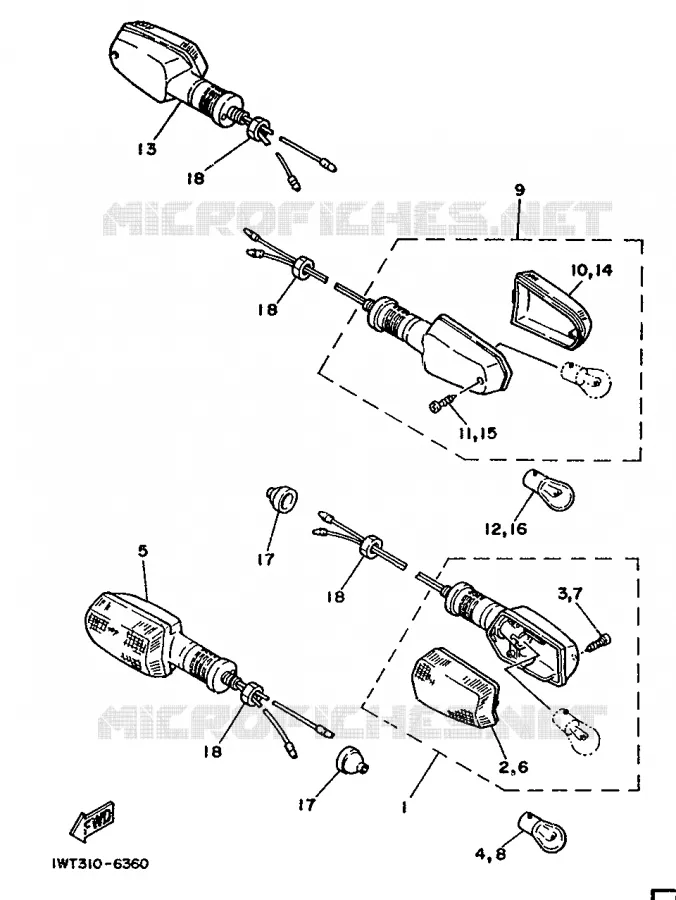 CLIGNOTANT Yamaha MOTO 350 1988 RDLC  RD350LCF (20KW)