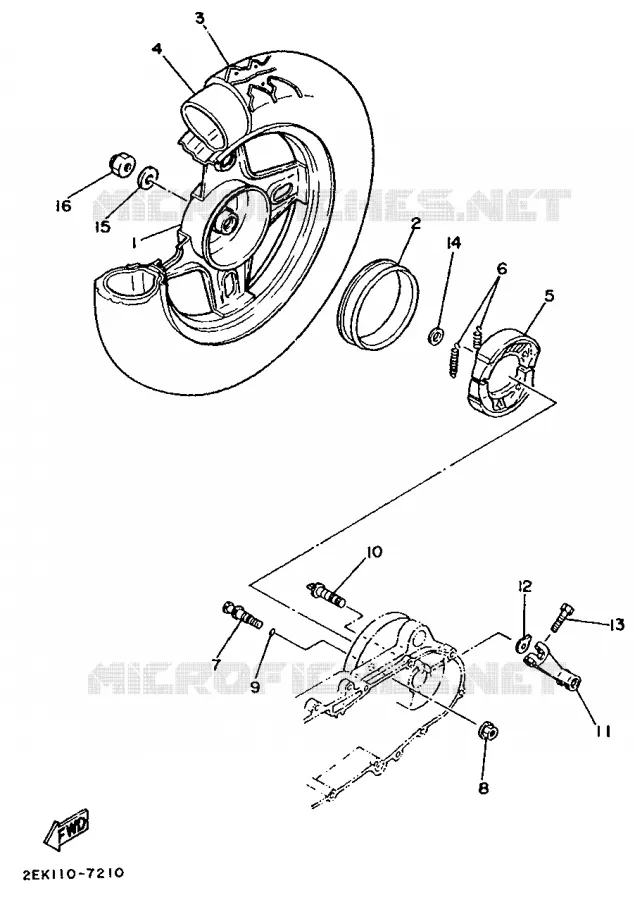 ROUE ARRIERE Yamaha SCOOTER 50 1990 MINT  SH50