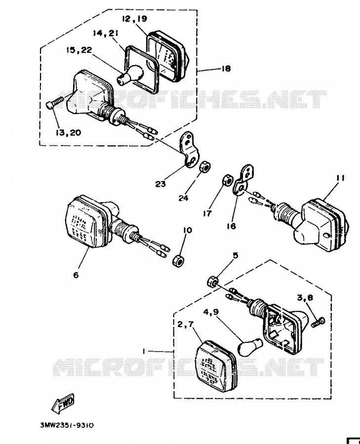 CLIGNOTANT Yamaha MOTO 125 1989 SR  SR125
