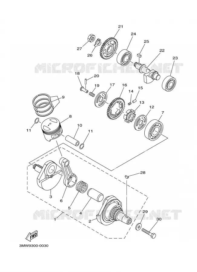 VILEBREQUIN / PISTON Yamaha MOTO 125 2000 SR  SR125