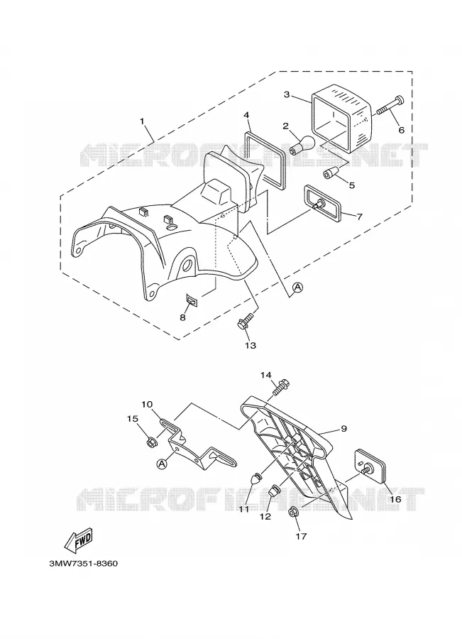 FEU ARRIERE Yamaha MOTO 125 2000 SR  SR125