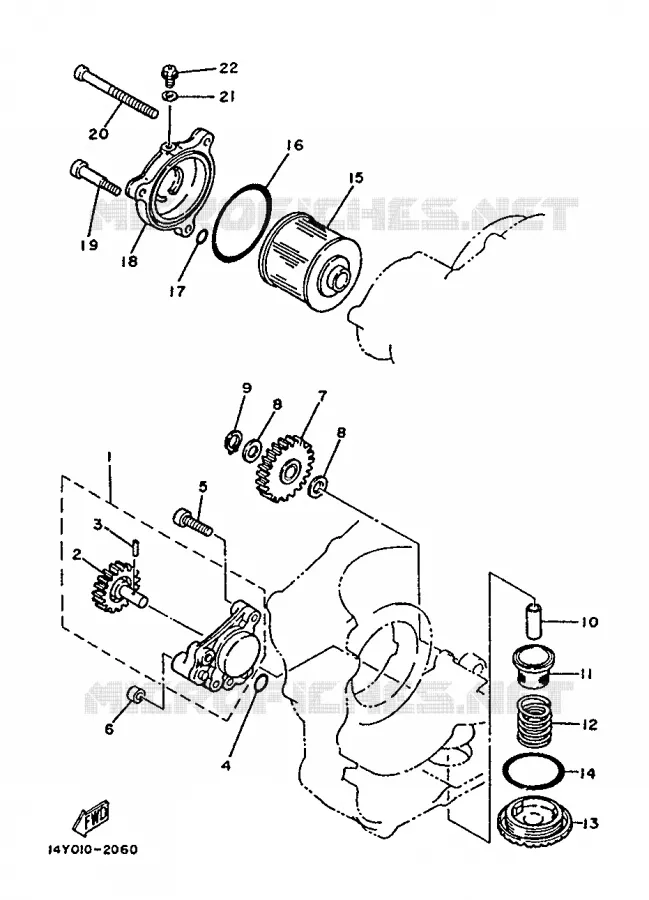 POMPE A HUILE Yamaha MOTO 250 1991 SR  SR250