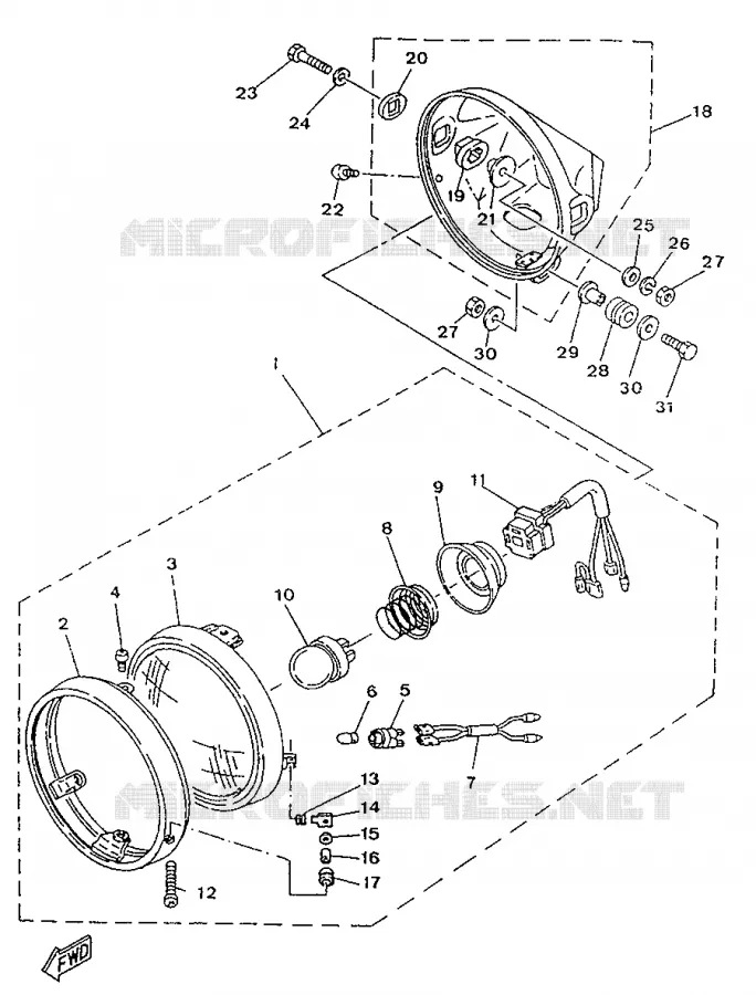 PHARE  Yamaha MOTO 250 1996 SR  SR250