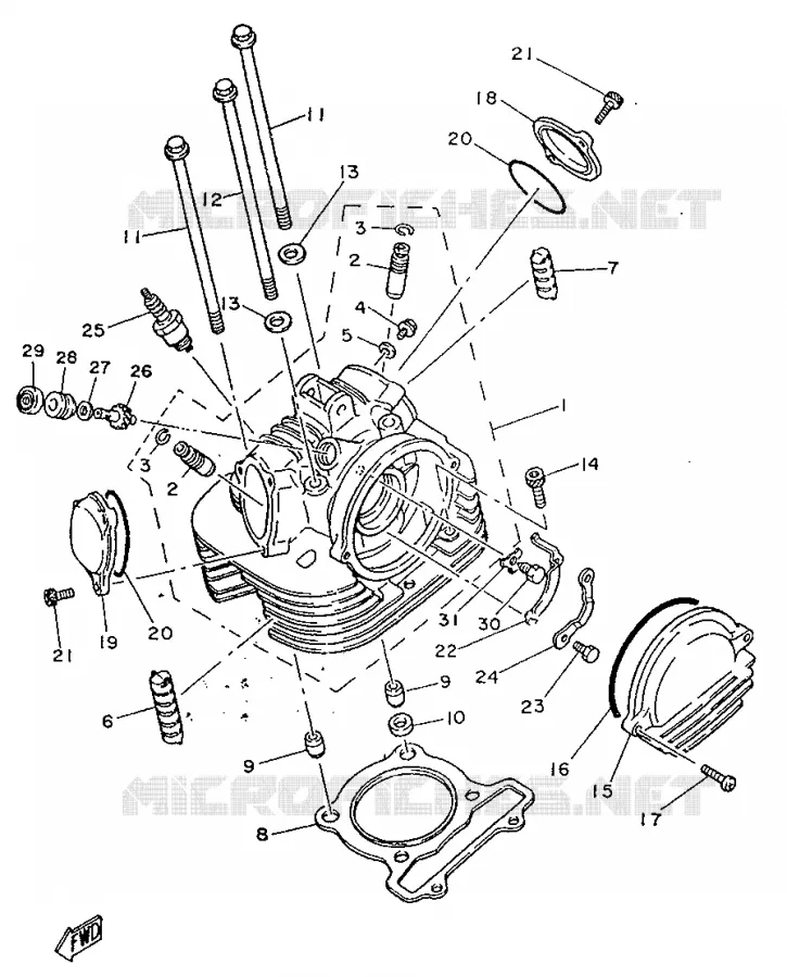CULASSE Yamaha MOTO 250 1996 SR  SR250