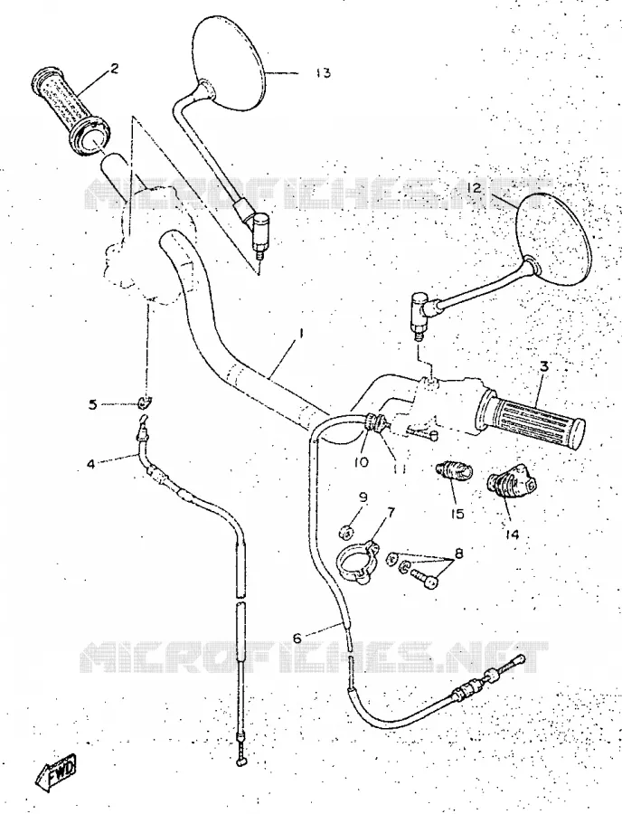 GUIDON ET CABLES Yamaha MOTO 250 1998 SR  SR250