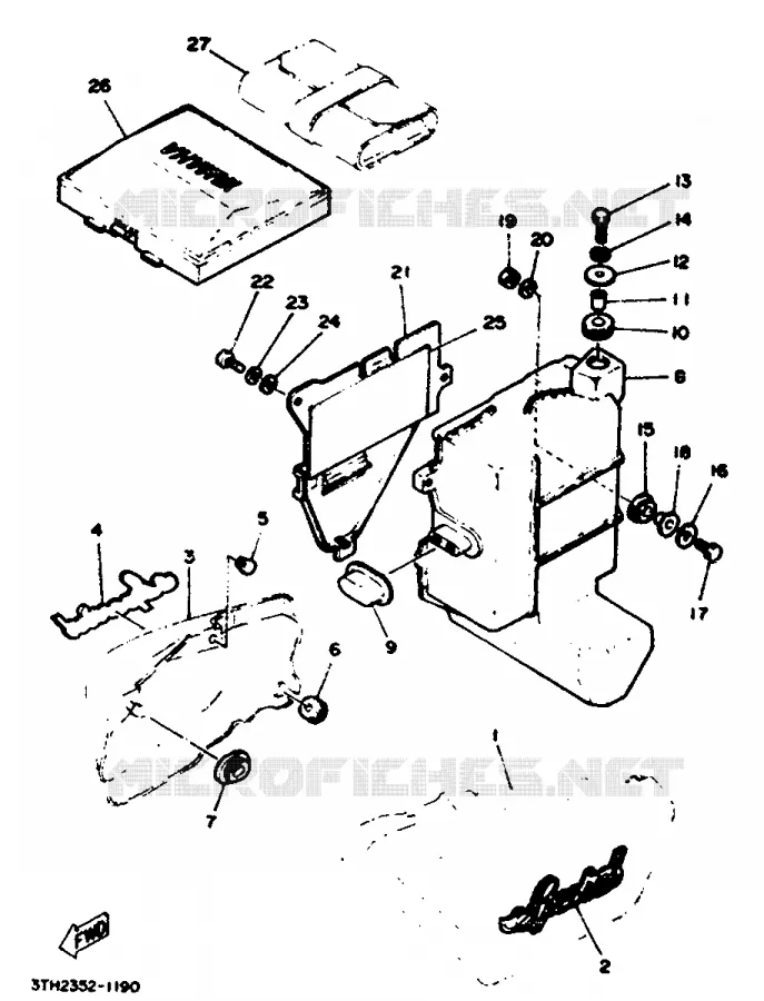 COUVERCLE LATERAL Yamaha MOTO 250 1990 SR  SR250SP
