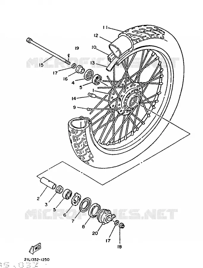 ROUE AVANT Yamaha MOTO 250 1990 SR  SR250SP