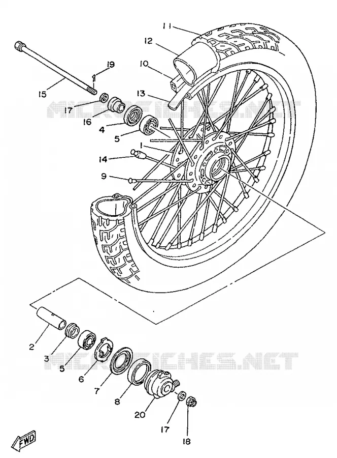 ROUE AVANT Yamaha MOTO 250 1996 SR  SR250SP
