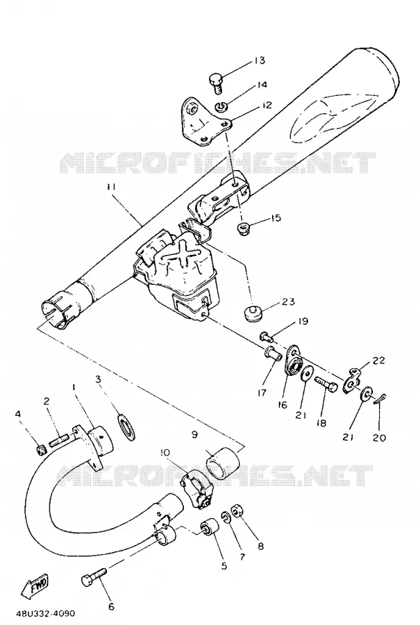 ECHAPPEMENT Yamaha MOTO 500 1987 SR  SR500