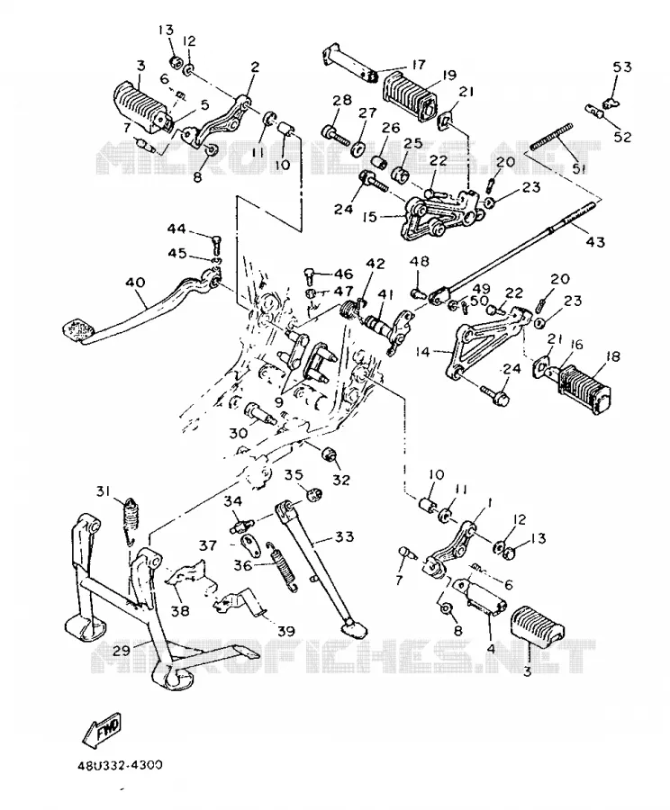 SUPPORT / REPOSE PIEDS Yamaha MOTO 500 1988 SR  SR500