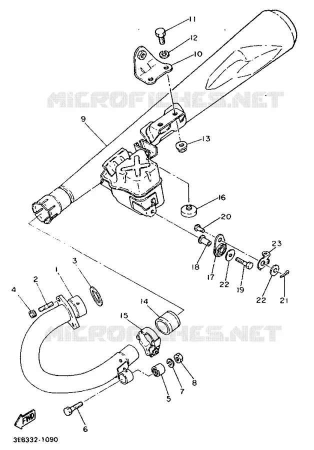 ECHAPPEMENT Yamaha MOTO 500 1995 SR  SR500