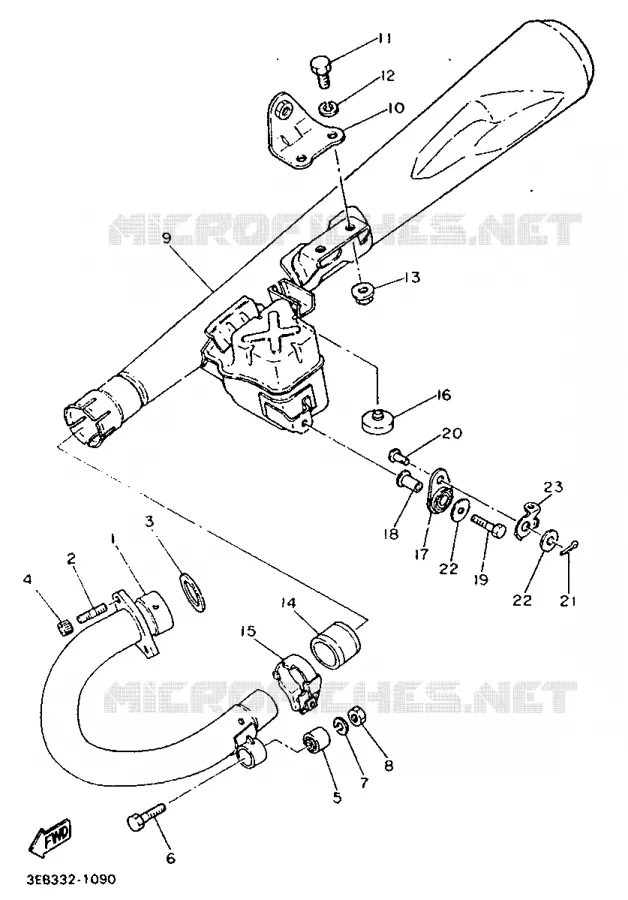 ECHAPPEMENT Yamaha MOTO 500 1995 SR  SR500