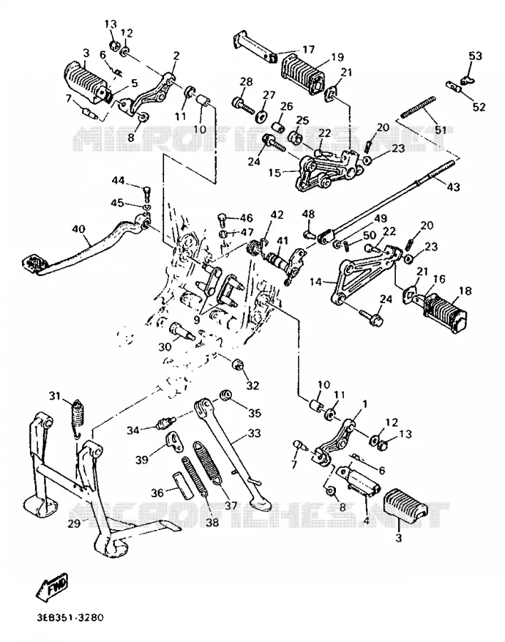 SUPPORT / REPOSE PIEDS Yamaha MOTO 500 1995 SR  SR500