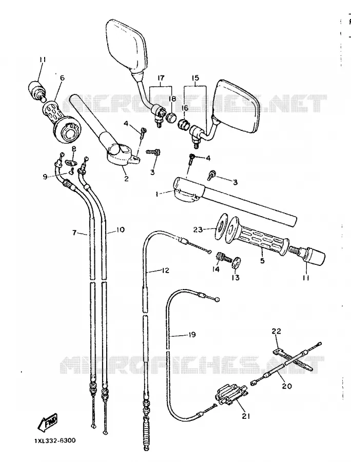 GUIDON ET CABLES Yamaha MOTO 600 1986 SRX  SRX600H (33.1KW