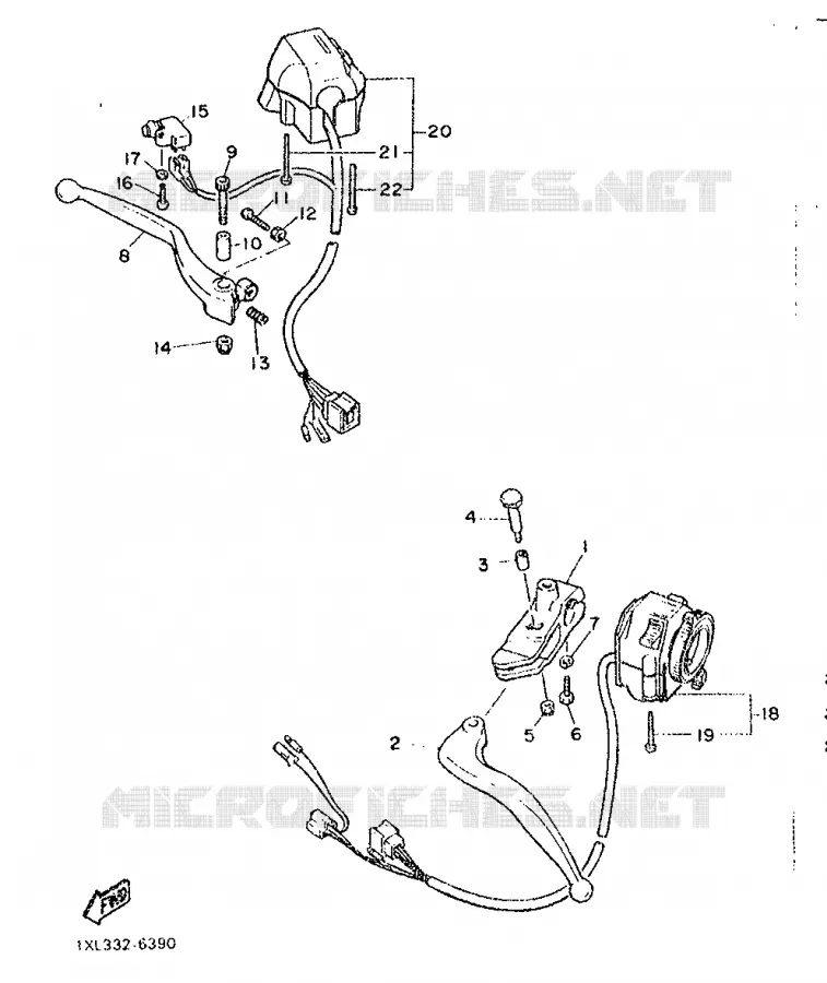 COMMODO / LEVIER Yamaha MOTO 600 1987 SRX  SRX600H (33.1KW