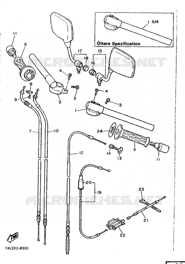 GUIDON ET CABLES Yamaha MOTO 600 1987 SRX  SRX600N (20.0KW