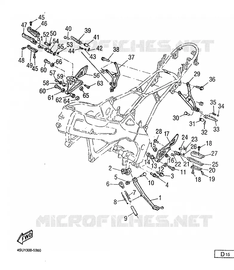BEQUILLE / REPOSE PIEDS Yamaha MOTO 660 1995 SZR  SZR660