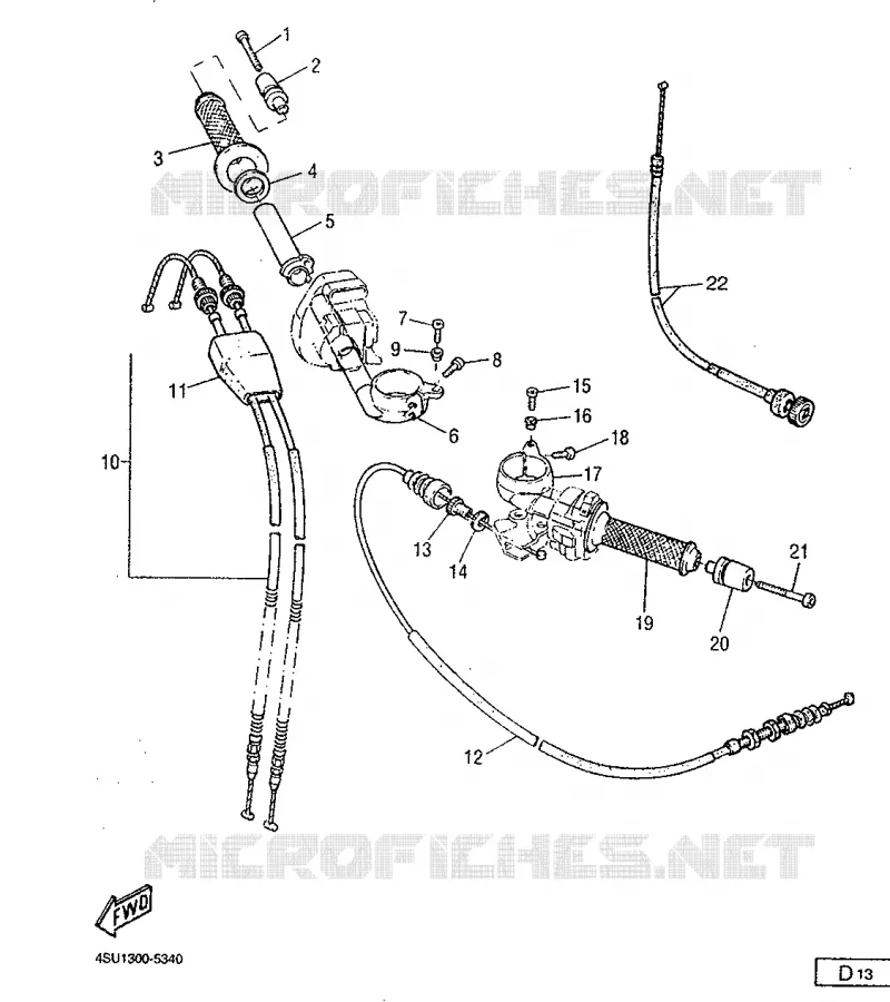 GUIDON ET CABLES Yamaha MOTO 660 1997 SZR  SZR660