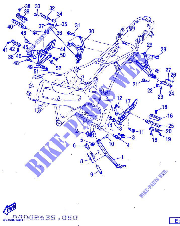 SUPPORT / REPOSE PIEDS pour Yamaha SZR660 de 1997