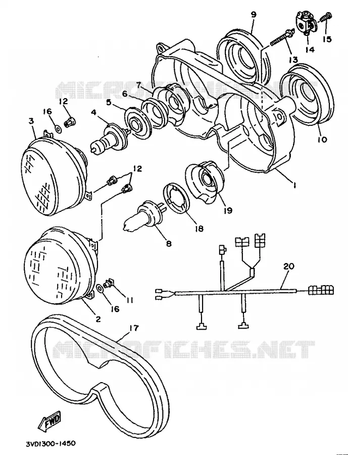 ALTERNATIVE PHARE - SUISSE Yamaha MOTO 850 1991 TDM  TDM850