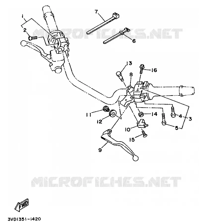 COMMODO / LEVIER Yamaha MOTO 850 1992 TDM  TDM850