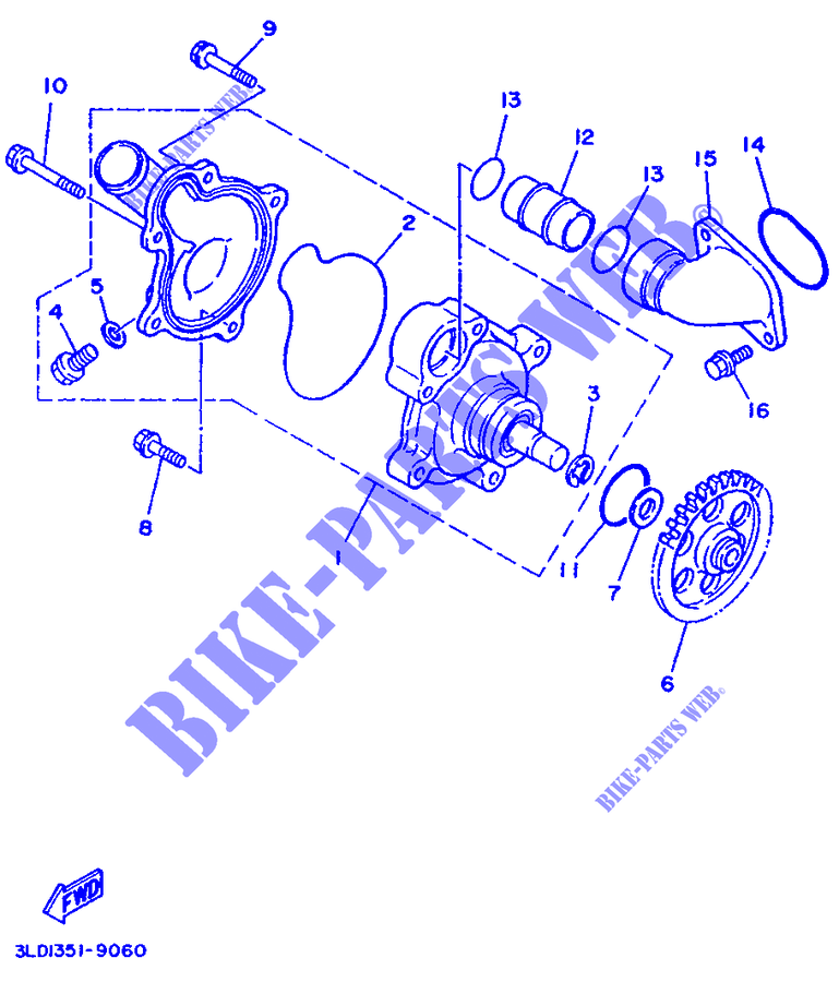POMPE A EAU pour Yamaha TDM850 de 1992