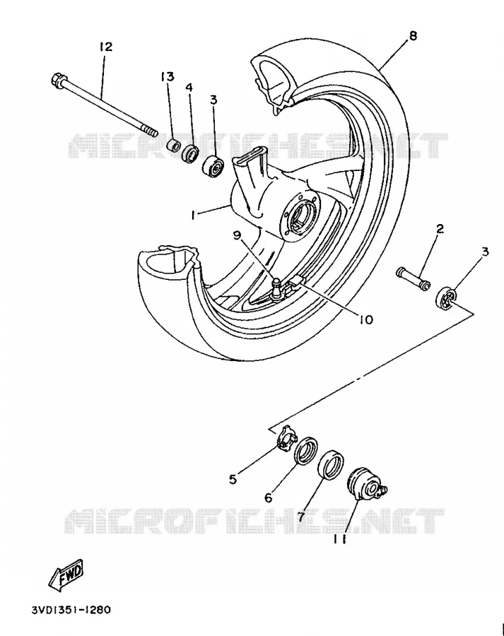 ROUE AVANT Yamaha MOTO 850 1992 TDM  TDM850