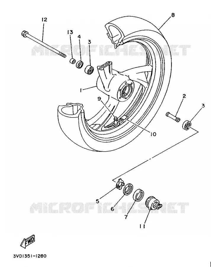 ROUE AVANT Yamaha MOTO 850 1995 TDM  TDM850