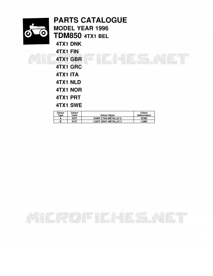 * CATALOG PREFACE * Yamaha MOTO 850 1996 TDM  TDM850