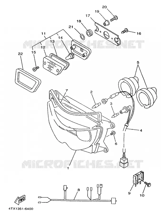 PHARE  Yamaha MOTO 850 1996 TDM  TDM850