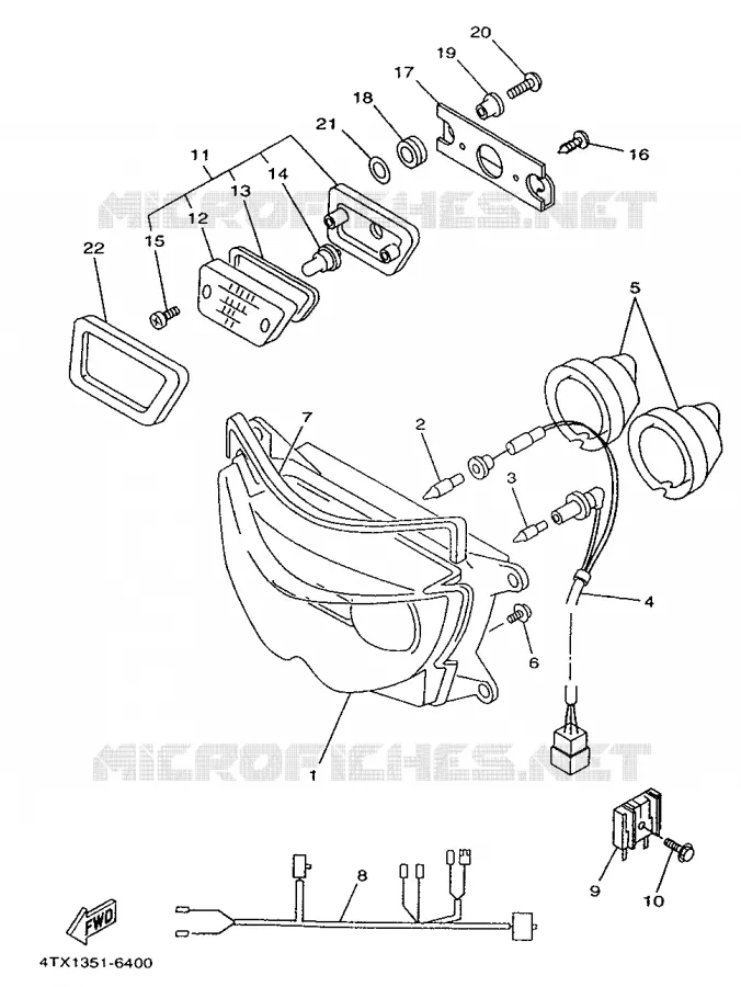PHARE  Yamaha MOTO 850 1996 TDM  TDM850
