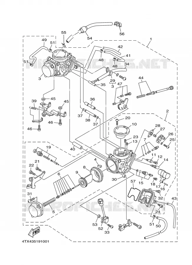 CARBURATEUR Yamaha MOTO 850 2000 TDM  TDM850