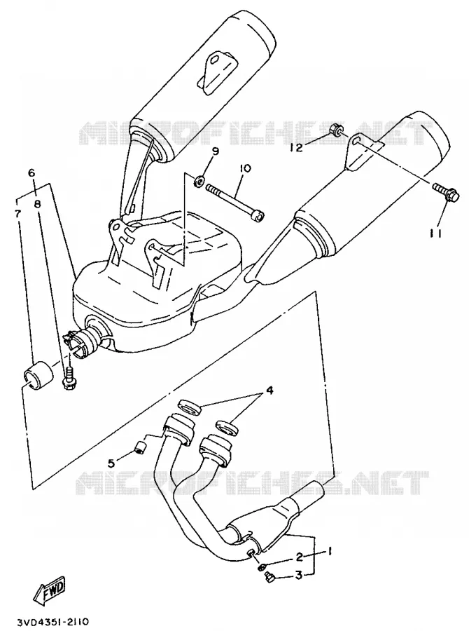 ECHAPPEMENT Yamaha MOTO 850 1992 TDM  TDM850D