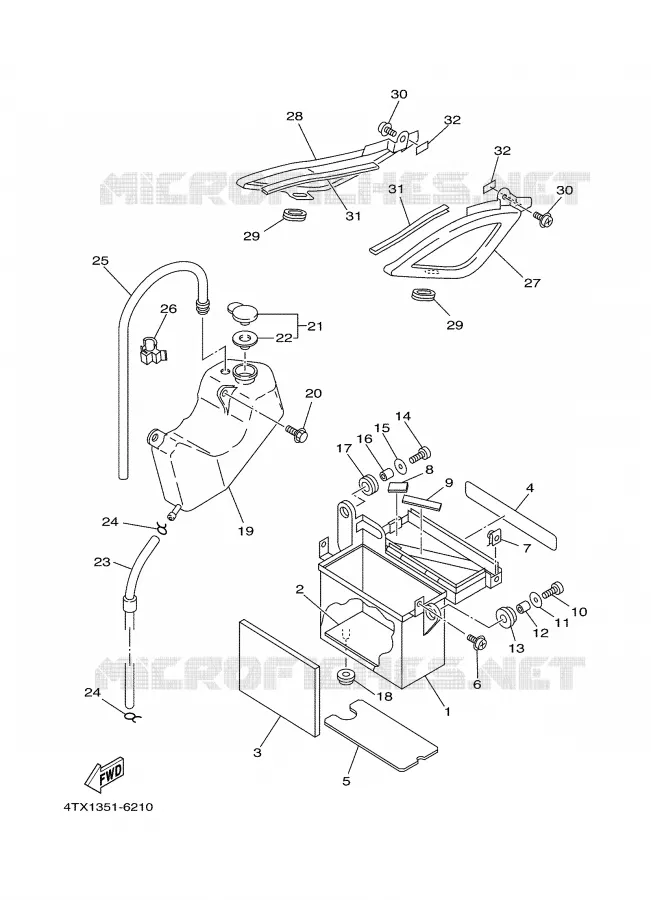 COUVERCLE LATERAL Yamaha MOTO 850 2001 TDM  TDM850N