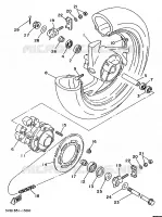 ROUE ARRIERE pour Yamaha TDM850N (37KW) de 1992