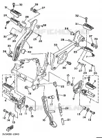 SUPPORT / REPOSE PIEDS pour Yamaha TDM850N (37KW) de 1992