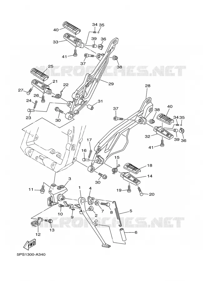 SUPPORT / REPOSE PIEDS Yamaha MOTO 900 2003 TDM  TDM900
