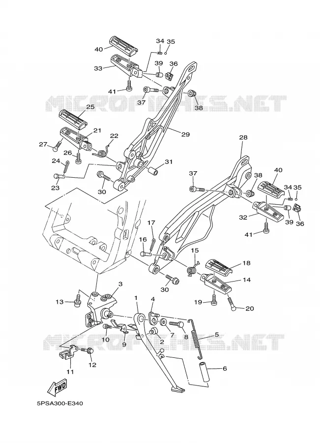 BEQUILLE / REPOSE PIEDS Yamaha MOTO 900 2008 TDM  TDM900