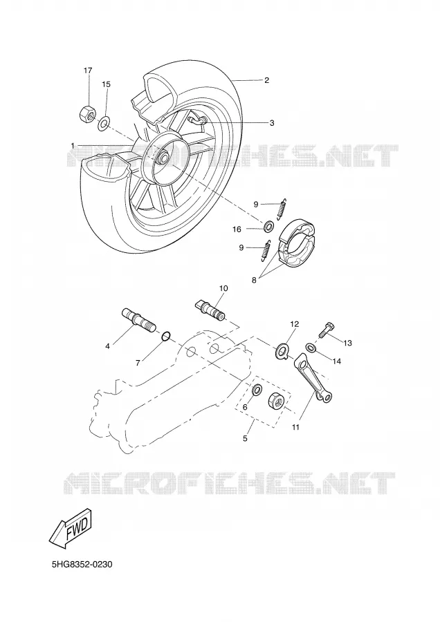 ROUE ARRIERE Yamaha SCOOTER 50 2003 BW'S  CW50