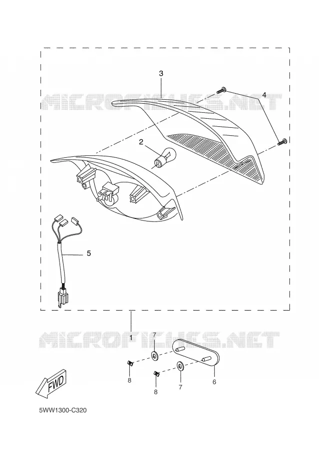 FEU ARRIERE Yamaha SCOOTER 50 2004 BW'S  CW50