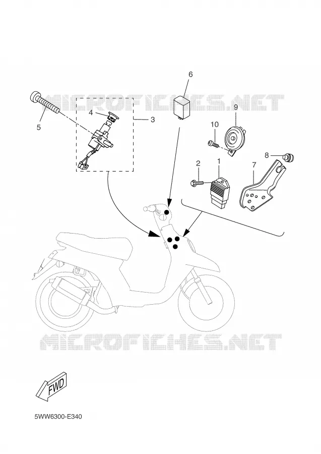 PARTIE ELECTRIQUE 1 Yamaha SCOOTER 50 2006 BW'S  CW50