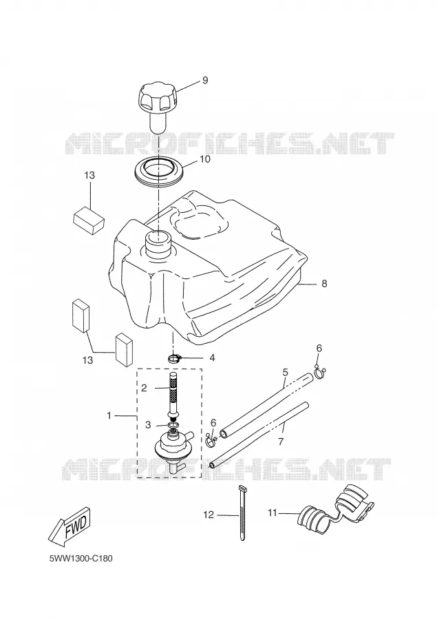 RESERVOIR A ESSENCE Yamaha SCOOTER 50 2007 BOOSTER  CW50