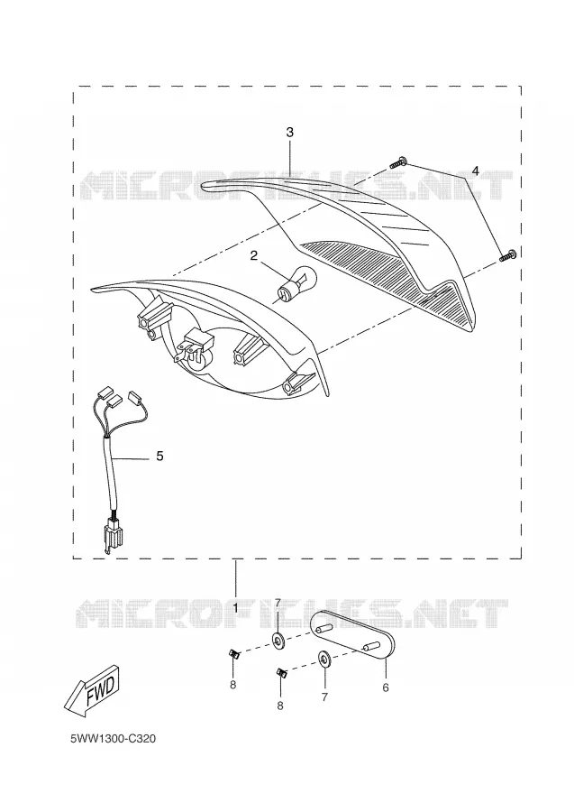 FEU ARRIERE Yamaha SCOOTER 50 2007 BOOSTER  CW50