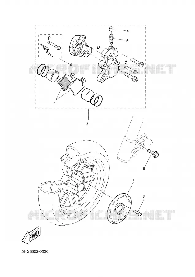 ETRIER DE FREIN AVANT Yamaha SCOOTER 50 2001 BOOSTER  CW50 SP