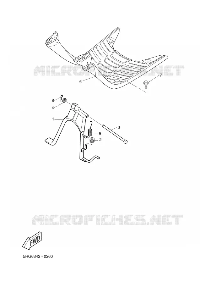 SUPPORT / REPOSE PIEDS Yamaha SCOOTER 50 2001 BOOSTER  CW50 SP